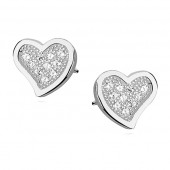 Cercei argint inima cu pietre DiAmanti Z1063E-DIA